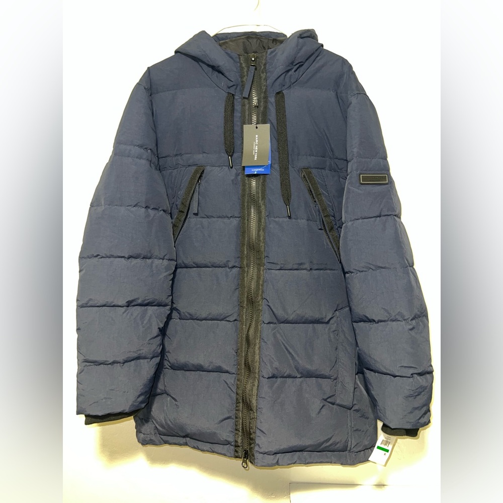 NWT MARC New York Andrew Marc Holden Hooded Down Parka Puff Jacket Coat Ink